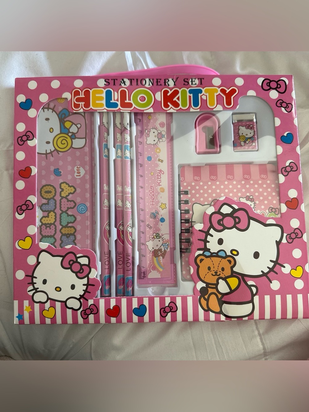 Hello Kitty Pink Polka Dot Stationery Gift Set